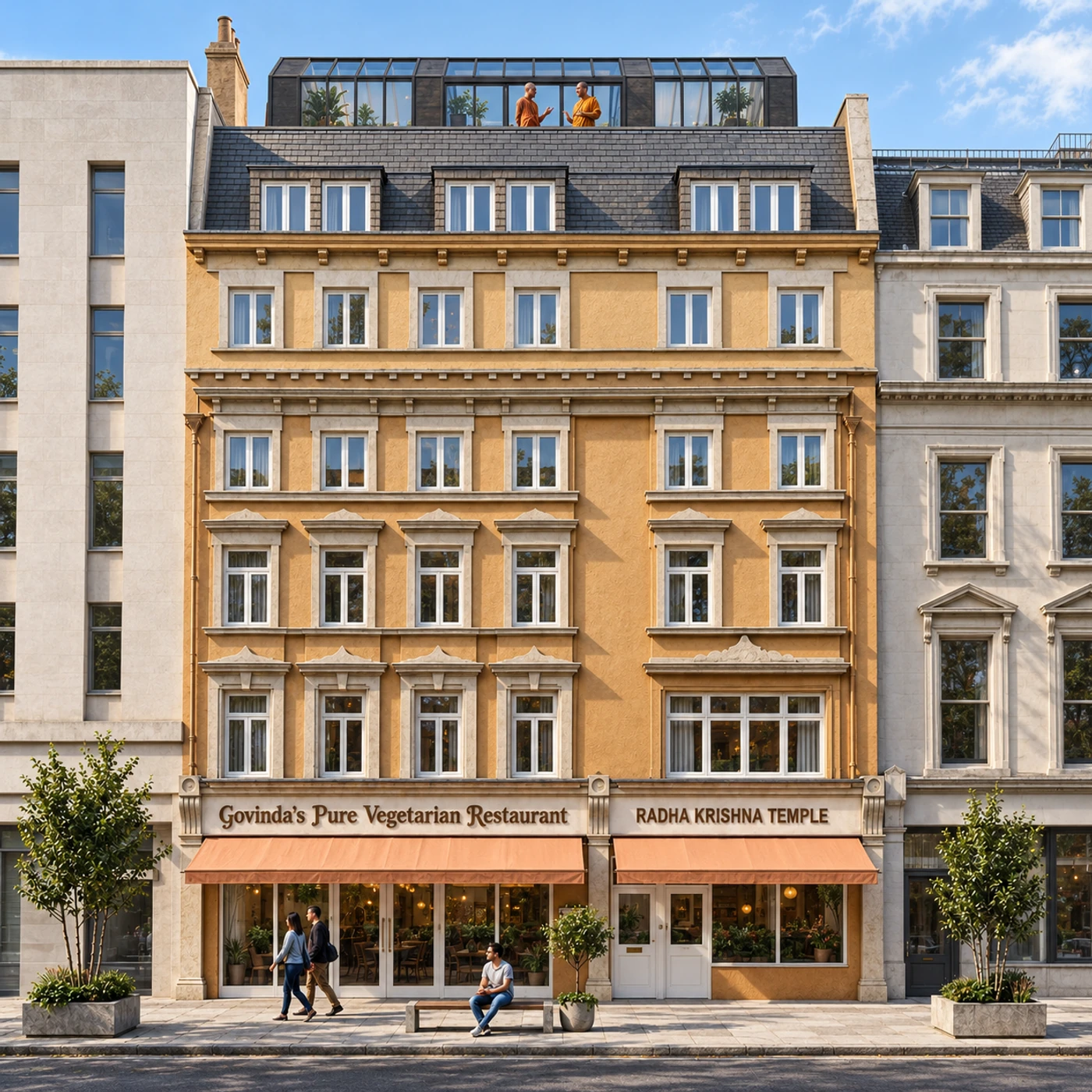 Photorealistic CGI of the temple facade and rooftop extension – Horizon Architecture